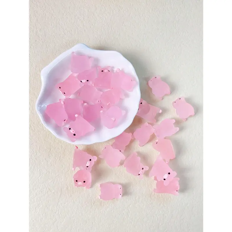1Box Luminous Pig Design ABS Decoration Craft Set Creative Pink Mini Pig Shaped Decoration Object For Home Decoration Best Gifts Birthday 4