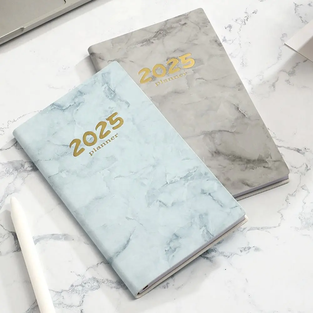 Premium Thick Paper 2025 Daily Planner Soft Cover Water-proof Lined Notebook Bookmark Calendar Personal Journal Work
