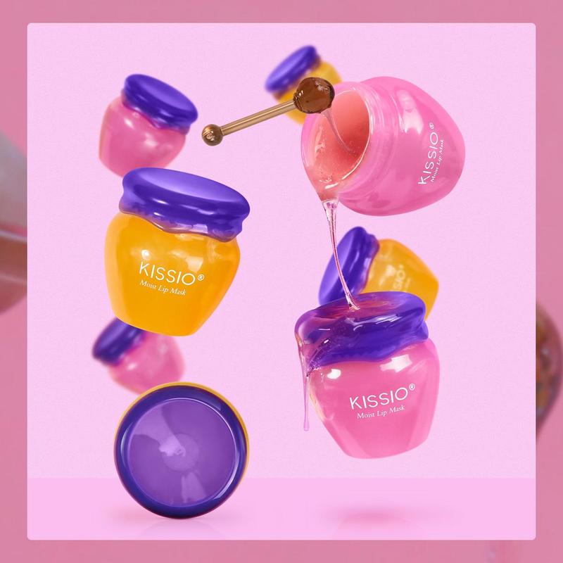 Cherry Blossom & Honey Extract Lip Mask, Day & Night Use Moisturizer Set, Moisturizing Skincare Balm 6