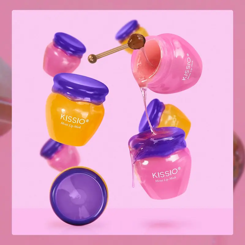 Cherry Blossom & Honey Extract Lip Mask, Day & Night Use Moisturizer Set, Moisturizing Skincare Balm 6