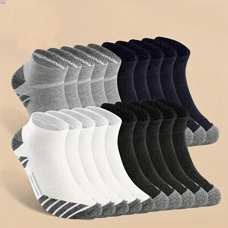 Streamlined Charms 10 Or 20 Pairs Of Men's Low Cut Socks, Comfy & Breathable, With Anti Odor And Sweat Absorption Features - Perfect For Daily And Outdoor Use In All Seasons