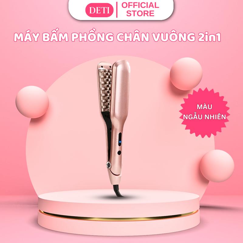 Máy bấm tóc máy bấm phồng chân tóc 2 in 1 kéo duỗi cao cấp 5 mức nhiệt hàng chính hãng