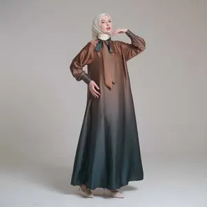 Candy Outfitku - Luna dress (tanpa hijab) gamis gradasi silk sutra Baju Muslim Mewah Wanita