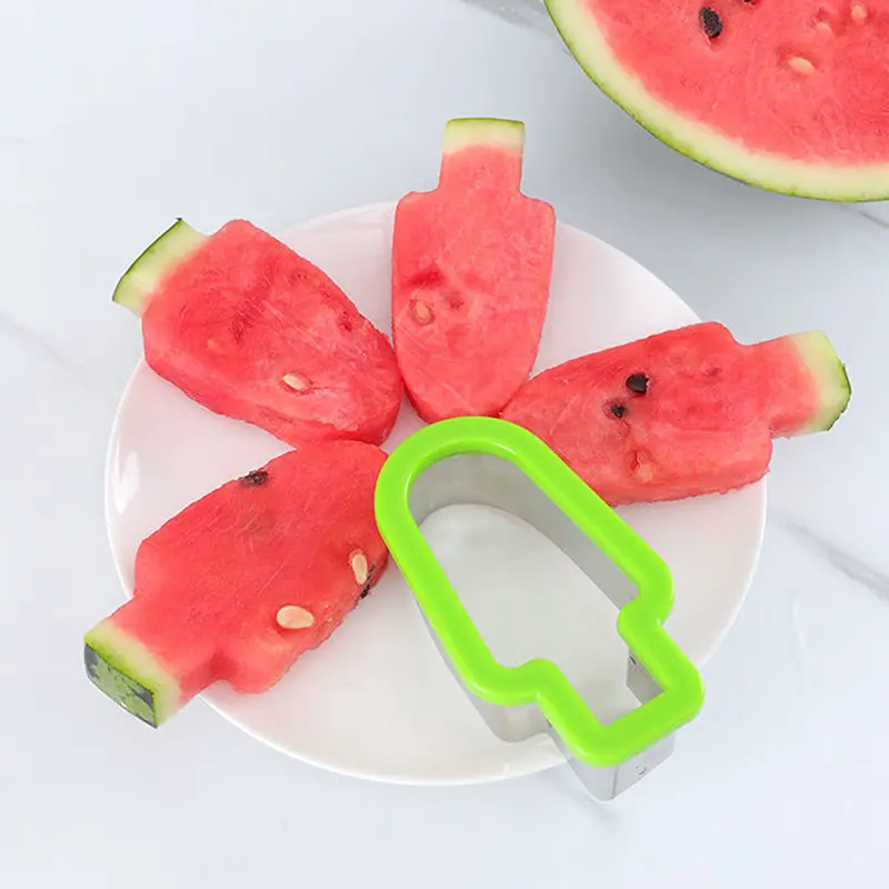 Gadget Popsicle Acuan, Penghiris Tembikai Buah, Pinggan Aiskrim, Keluli Tahan Karat, Model Hiris Rumah, Acuan Bentuk Kreatif Dapur