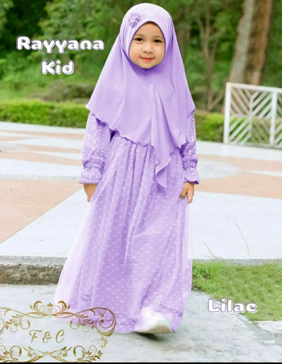 Tmc set syari rayyana kids gamis pesta anak mix tile dot terbaru 2024 free krudung ukuran anak 4 sampai 7 tahun Muslim