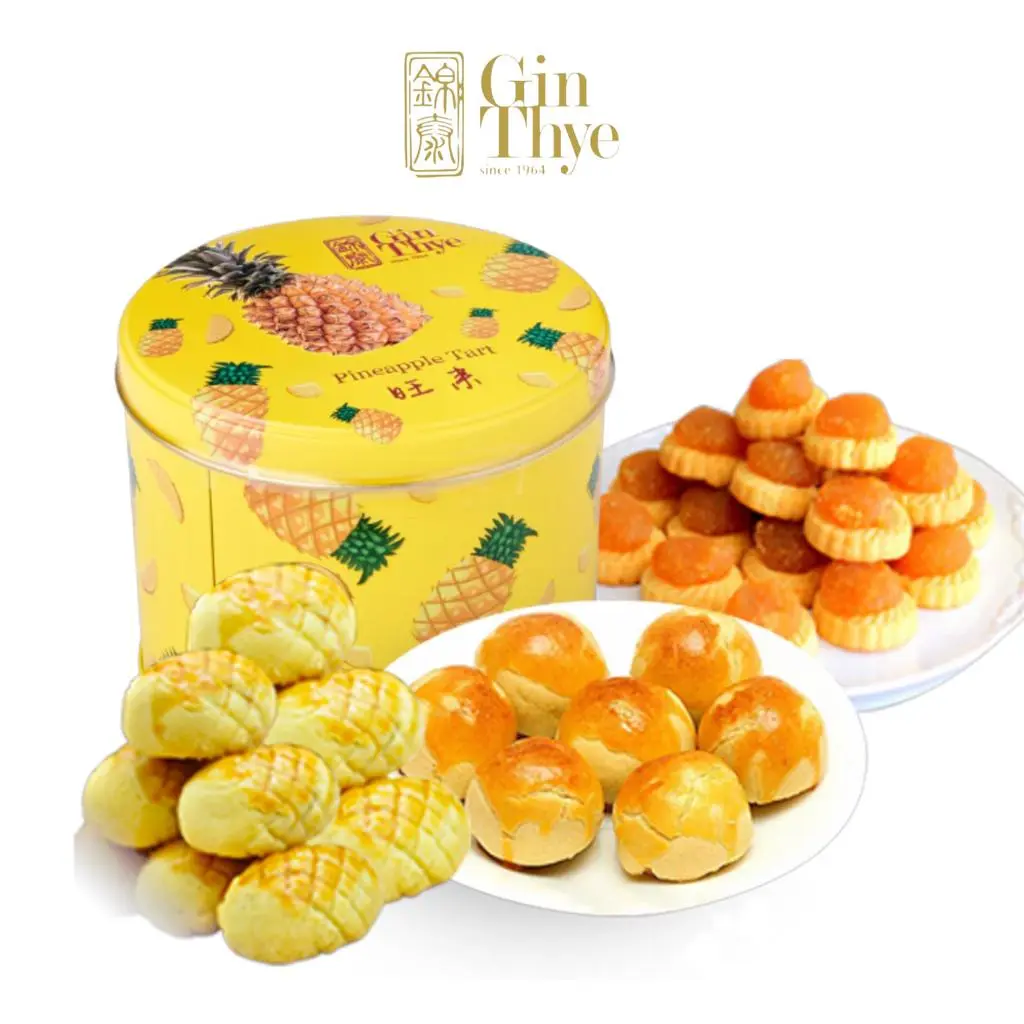 Gin Thye Pineapple Tart 580g Round Roll Flower Cheese Cranberry Chicken Floss White Rabbit Yuzu Bentong Ginger CNY Goodies