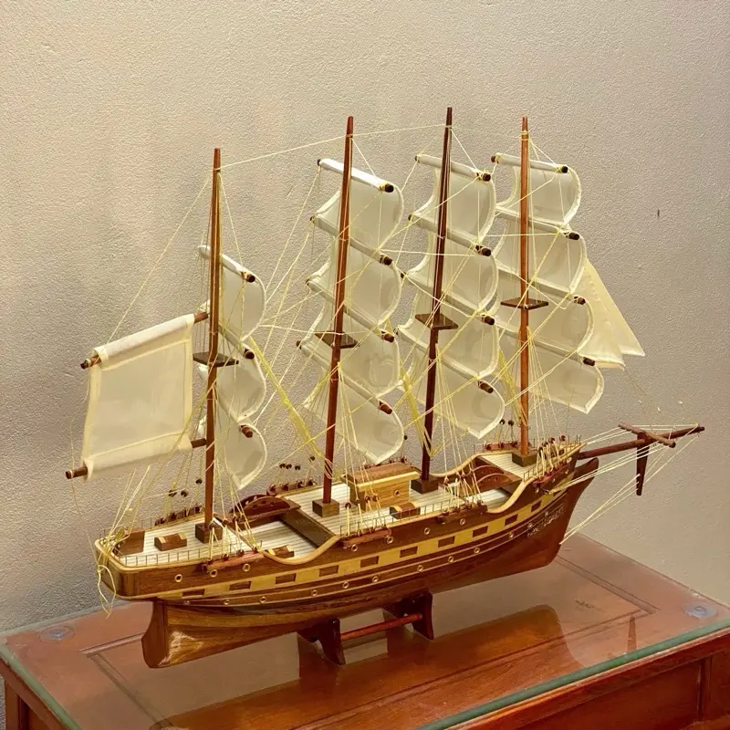 [France ll - dài 76] Thuyền buồn gỗ phong thuỷ gỗ Xoan Đào dài 76, cao 56, rộng 16 0
