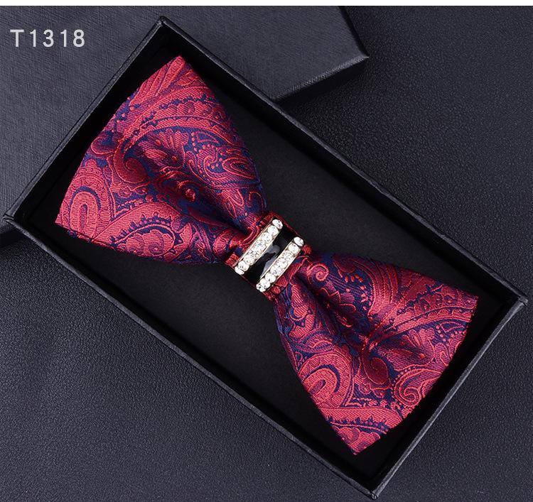 Product Introduction of 6*12cm Red Navy Blue Black Bow Ties Butterfly Banquet Polka Dot Floral Bowtie Accessories Double-layer Jacquard Business Gift Wedding for Men 15