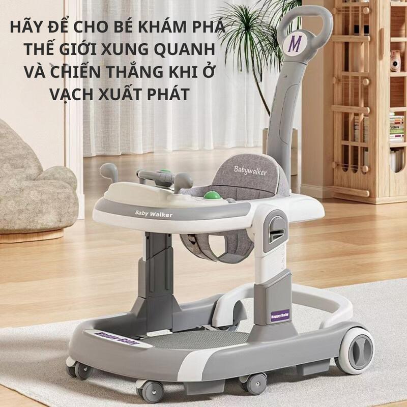 Xe tập đứng cho bé, xe tập đi chữ U cao cấp Babyhope cho bé có cần đẩy điều chỉnh độ nghiêng dễ dàng 4
