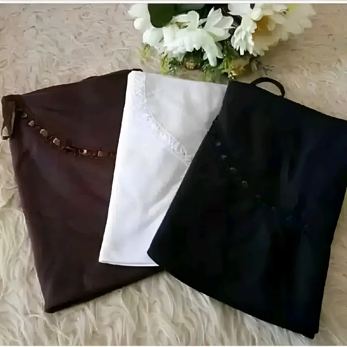 Hijab Anak Sekolah Instan varisi Pita / Kerudung Anak Sekolah SD Rabbani / Jilbab Anak Serut / Kerudung Anak TK / Kerudung Anak Polos SD SMP SMA Hitam Coklat Navy Putih Nyaman Muslim banyak Variasi warna
