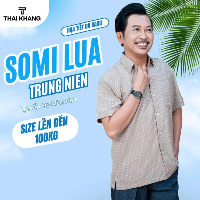 Áo sơ mi nam ngắn tay trung niên vải lụa co giãn mềm bề mặt mịn siêu form rộng classic ATK16 Menswear Shirt