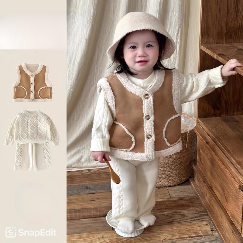    áo from to   Áo Khoác Gile Da Lộn Lót Lông Cừu Cho Bé Gái Mềm Đẹp 