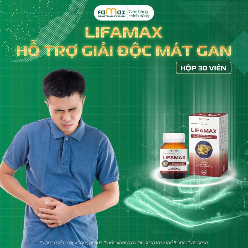 Hộp 30 Viên TPBVSK Giải Độc Gan Lifamax FAMAX - Hỗ Trợ Mát Gan, Bảo Vệ Gan, Giảm Mụn Nhọt, Vàng Da, Mệt Mỏi