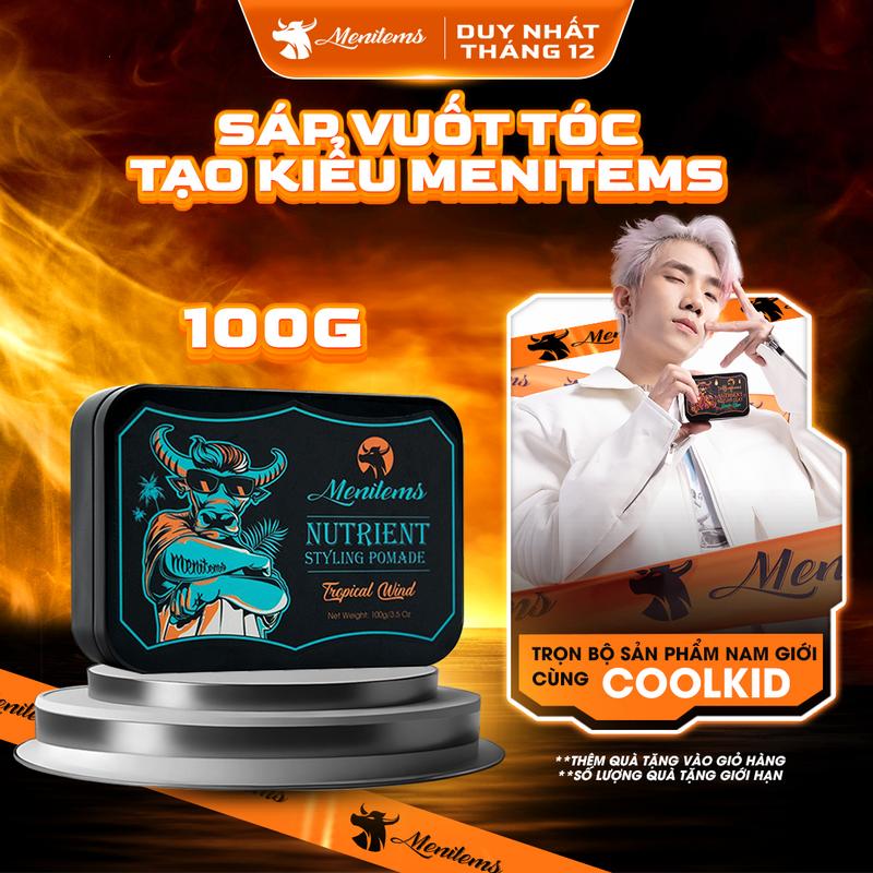 [AFF] Sáp vuốt tóc Pomade Menitems Tropical Wind hương nước hoa 100g, giúp giữ form tóc tạo nếp tự nhiên, hỗ trợ dưỡng tóc, chăm sóc tóc