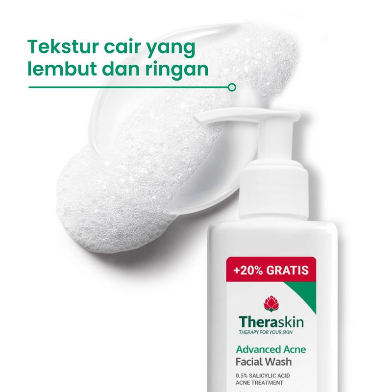 Theraskin BPOM Advanced Acne Facial Wash - Sabun Wajah Cair untuk Kulit Berjerawat dan Bruntusan dengan Salicylic Acid dan Allantoin 6