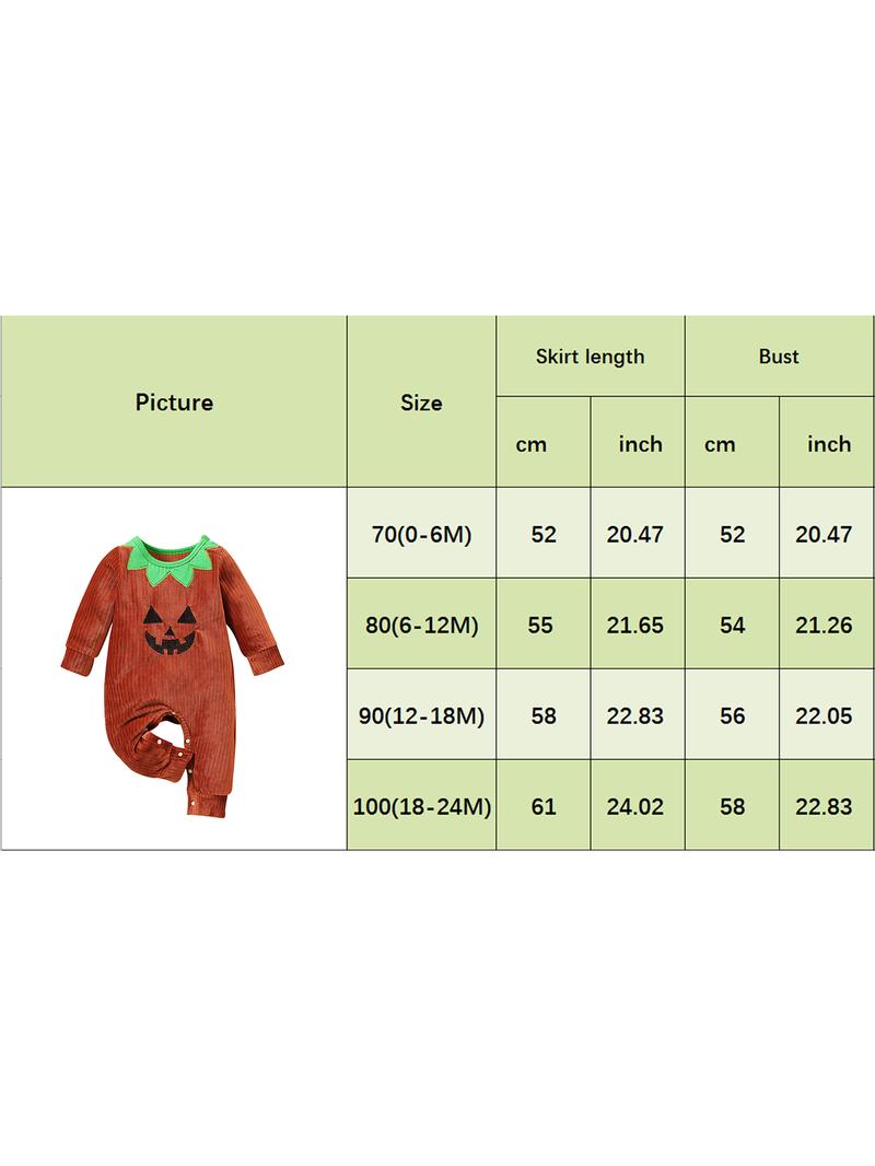 Product Introduction of Baby Halloween Full Sleeve Jumpsuit, Crew Collar Stitching Bodysuit 0
