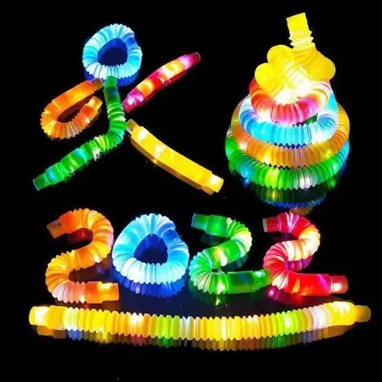 Light Up Pop Tubes Pop Pipes Mainan Lampu Stick Pipa Selang Fidget Toy 3