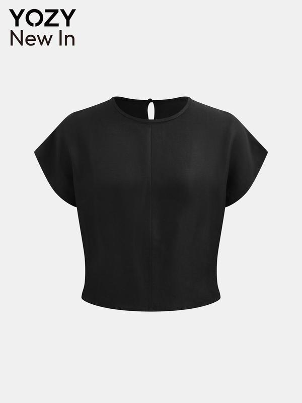solid batwing sleeve casual top