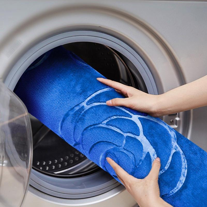 Rose Embossed Absorbent Bath Mat (1 Count), Washable Soft Anti-Slip Door Entrance Carpet, Household Mat for Indoor Living Room Bedroom Kitchen 4