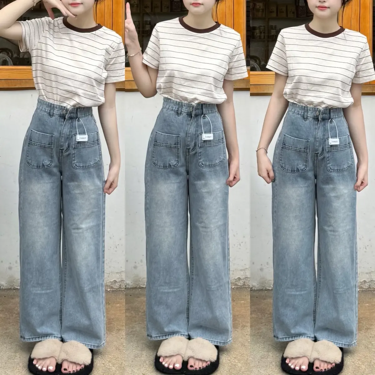 Quần jean xuông kiểu 2 túi trước