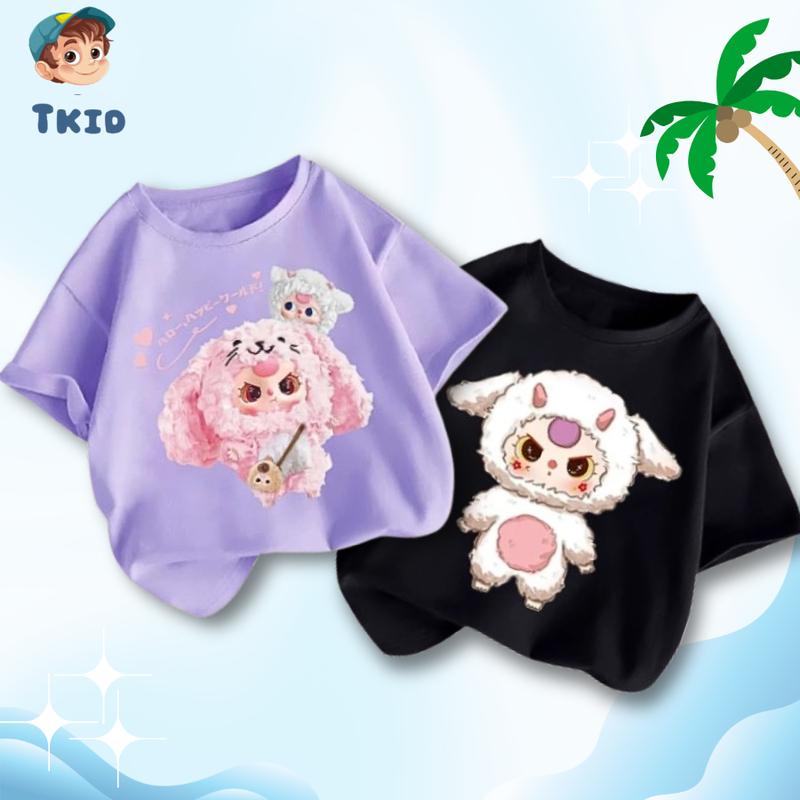 Áo Thun Bé Gái Ngắn Tay TKID STORE Áo Phông Cho Bé In Hình Baby Three Dễ Thương Siêu Hot 4