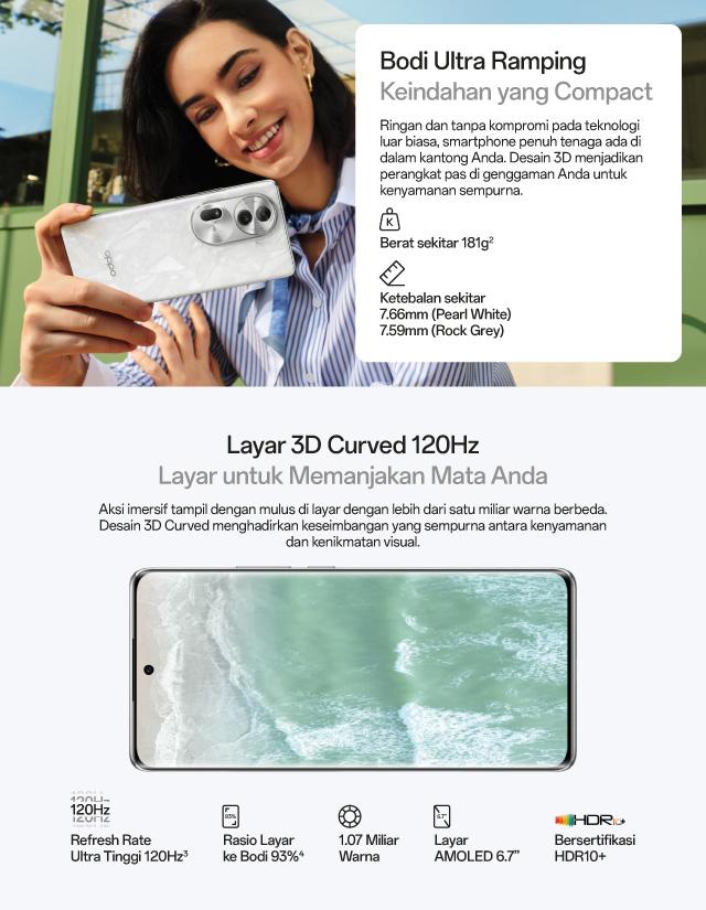 OPPO Reno11 Pro 5G 12GB/512GB [50MP OIS Main Camera, 80W SUPERVOOC, MediaTek Dimensity 8200, 120Hz 3D Curved Screen]