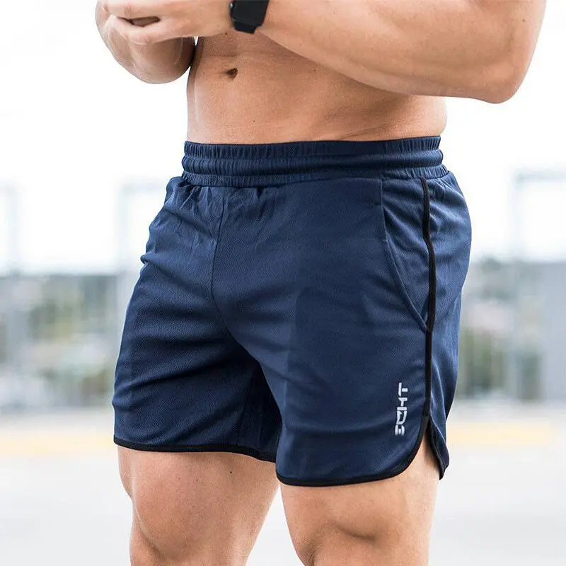 Muscle Fitness Sports Shorts Thin Mesh Quick Drying Casual Running Breathable Capris Mid pants Men's Menswear Trouser Tropical Lingerie