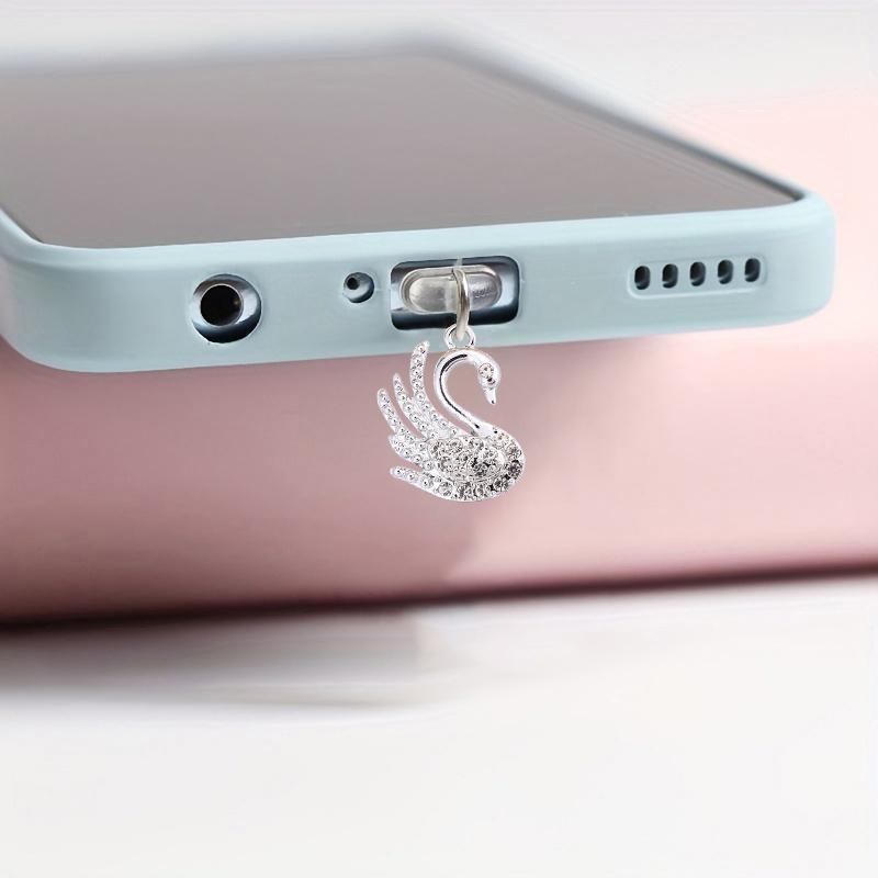 Product Introduction of Swan Design Phone Dust Plug, 1 Count Phone Charging Port Decorative Dust Plug, Fashionable Phone Charging Port Dust Plug for iPhone & Android Phone, Phone Accessories for Women & Girls 11
