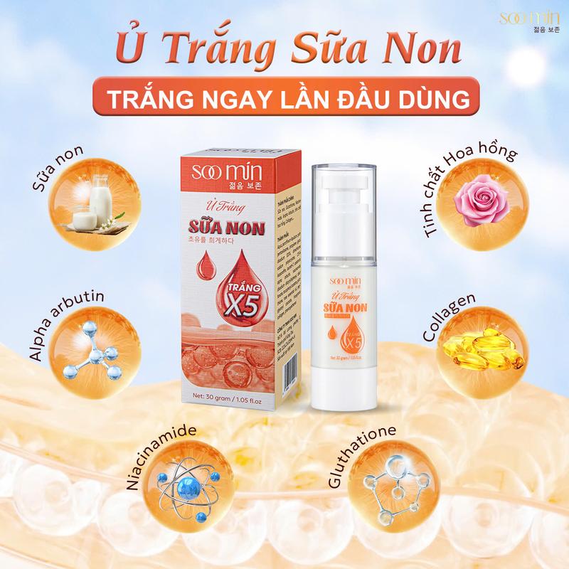 [Tặng Quà]  Ủ Trắng Sữa Non Soo Min Chính Hãng Dưỡng Trắng Nhanh , Dưỡng Ẩm Trẻ Hóa Cho Da Mặt 5