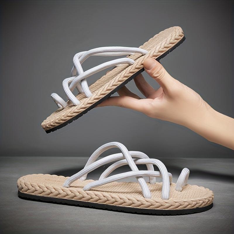 Men's Cross Strap Beach Sandals - Non-Slip Toe Loop Design for Outdoor Wear 7