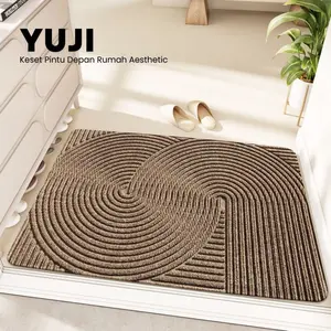 Kivi - Keset Pintu Depan Rumah Outdoor Yuji Aesthetic Japandi PVC Anti-Slip 45 x 75 cm Keset Anti Kotoran, Minimalis & Modern