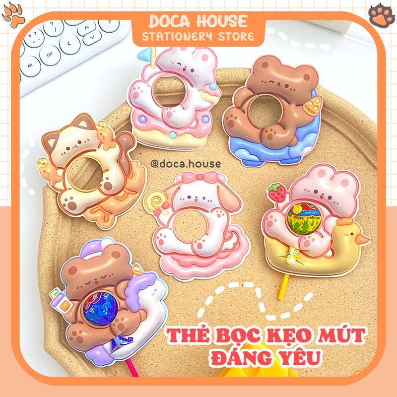 Set 15-30 Giấy Gói Trang Trí Kẹo Mút In 2 Mặt Hoạ Tiết 3D Hoạt Hình Dễ Thương Làm Quà Tặng Crush Người Thương Siêu Đáng Yêu 0
