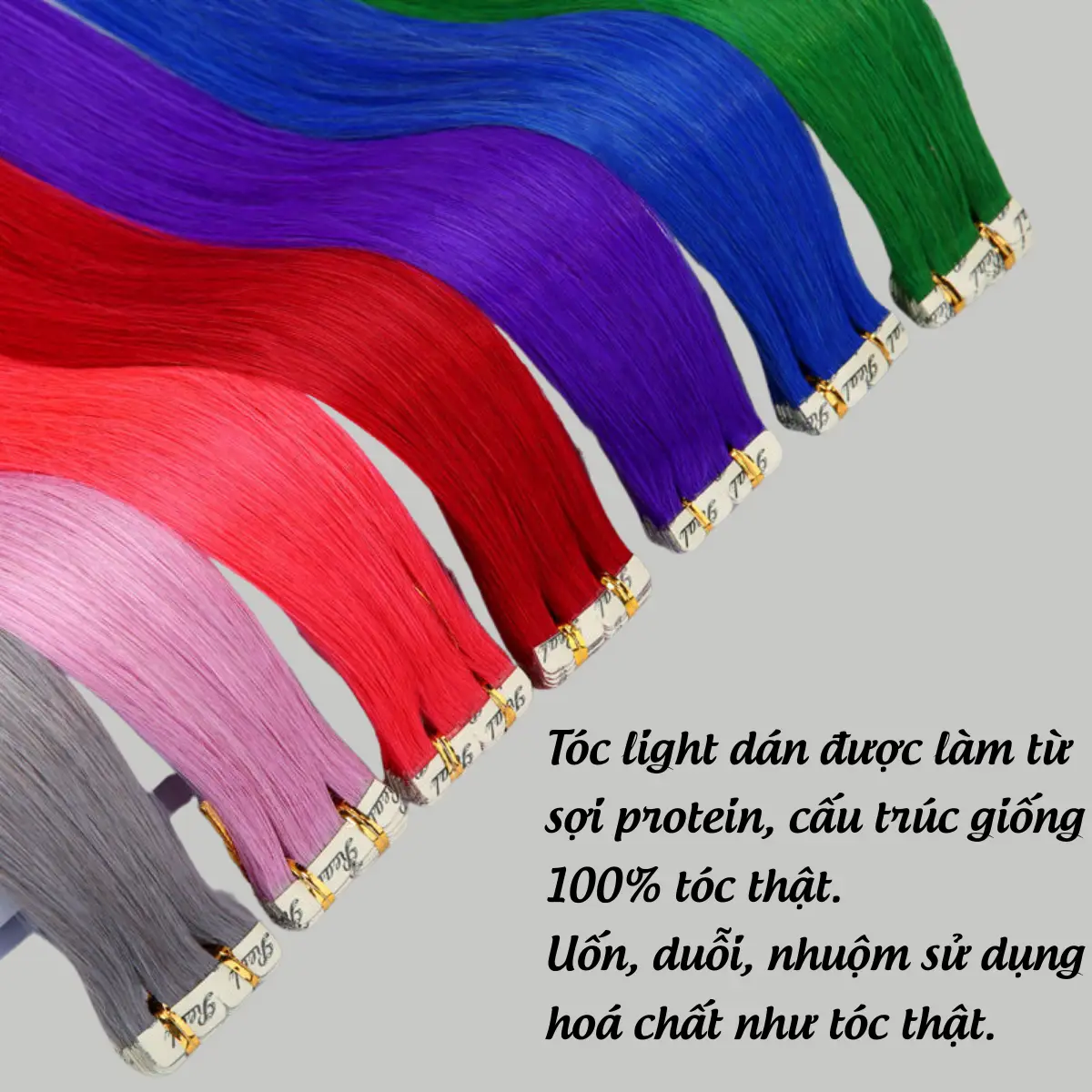Tóc light nối dán từ sợi protein, tóc đẹp kẹp thẳng có thể làm xoăn chịu nhiệt thấp Women Wig