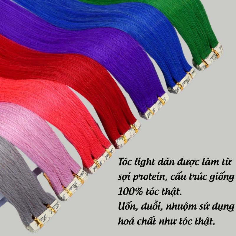 Tóc light nối dán từ sợi protein tóc đẹp kẹp thẳng có thể làm xoăn chịu nhiệt thấp Women Wig