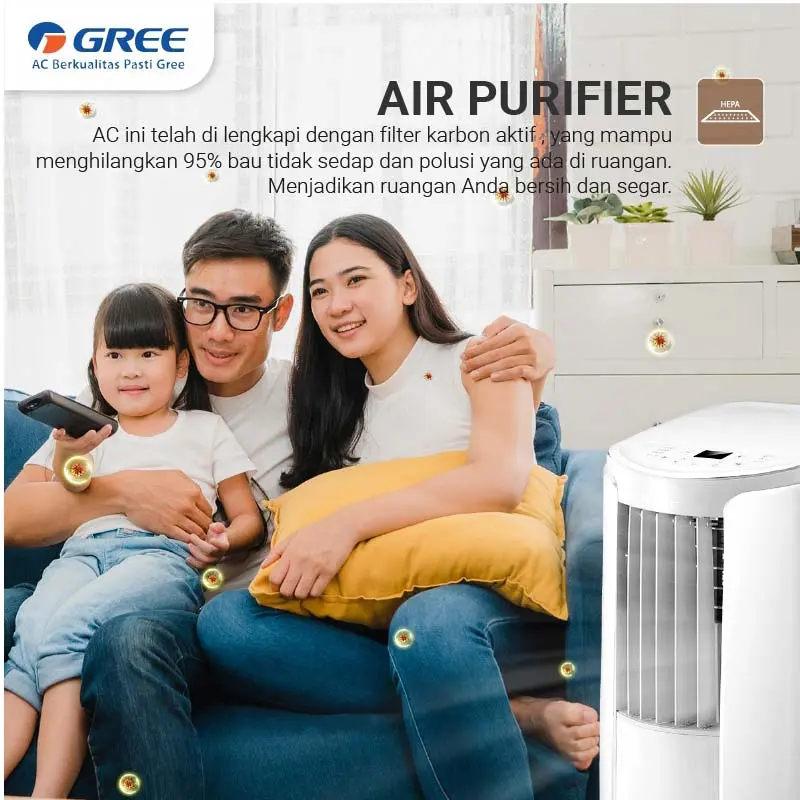 GREE AC Portable 1PK - Air Purifier - WIFI Control - Warna Putih - Model GPC-09P1 3
