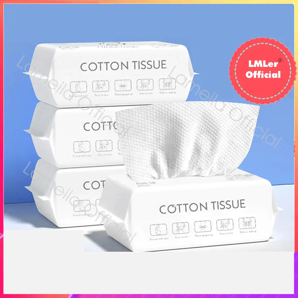 💋Extra discount of 38%💋👄Ưu đãi thêm%30👄Khăn lau mặt khô đa năng 100% cotton dùng 1 lần Cotton Tissue dạng rút P0484