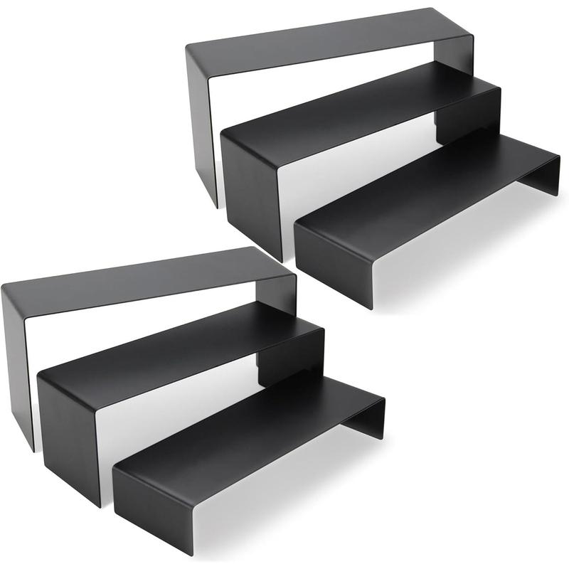 Counting Risers 6 count Black Metal Display Risers Showcase for Shoe Risers Retail ...