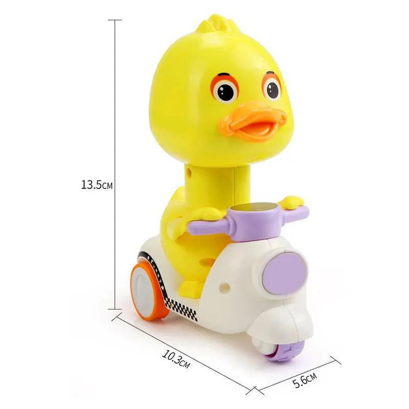 Product Introduction of Manual Pressing Head Free Rotation Cute Duck Press Car Motorcycle Anti-collision And Anti Drop Baby Toys Mini Car For Kids enabot  robot 7