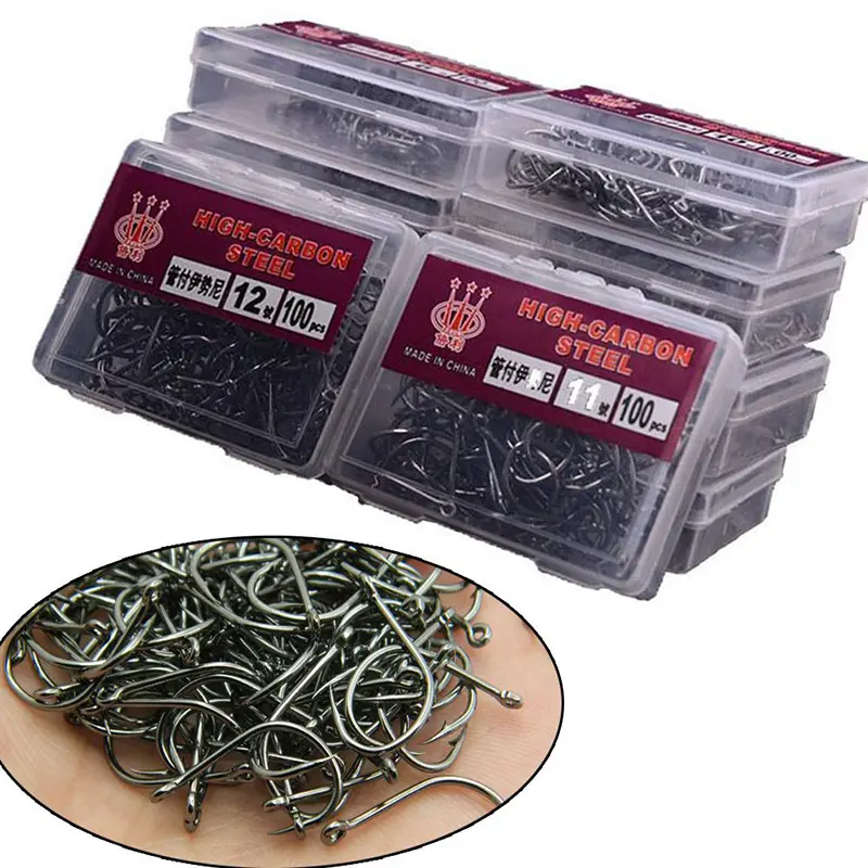 Lưỡi Câu Cá Hình Tròn Bằng Thép Cacbon Cao, Lưỡi Câu Cá Nước Ngọt, Thiết Kế Lỗ, Thích Hợp Cho Dụng Cụ Cá Chép Mạnh, Chất Lượng Cao, 1 Hộp 1