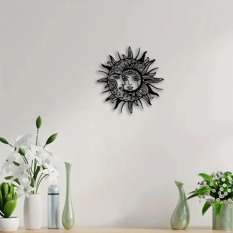 Sun & Moon Pattern Wall Art, Wall Decor, Wall Hanging Decor for Home Living Room Bedroom, Room Decor, Home Decor, Hangable, Decoration, Design, Ornaments, Interior, Artistic, Unframed Wall Art, Sun Moon Print Unique Artwork, Modern Abstract Art 2