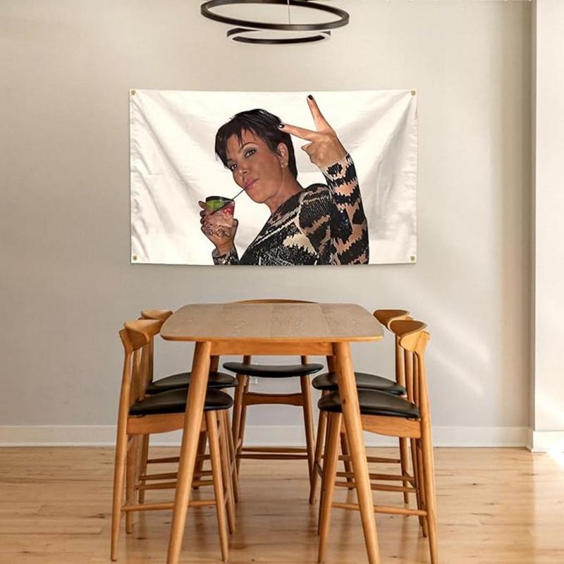 TikTok Shop Tapestry Kris Jenner Peace Sign Inspirational Office Gym Dorm Wall Decor Design Home Decor Gift Bedroom Decor Living Room Door Backdrop Prop