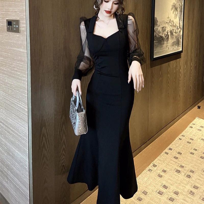 [Na Na Shop] B6 Váy Đầm đuôi cá đi tiệc siêu tôn dáng Nữ Umi thun co giãn nhẹ áo vest nền tảng