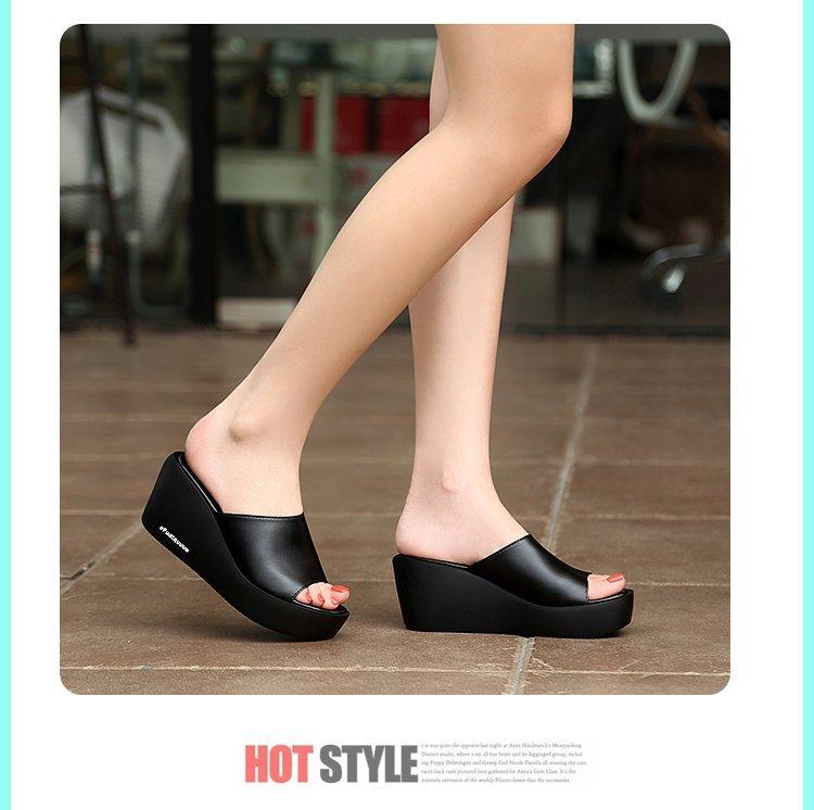 Product Introduction of Dép nữ Dép xỏ ngón đế dày cao gót mới mùa hè 2024 có thể mang ngoài trời Dép xốp gót vừa Shoes DéP GiàY 9