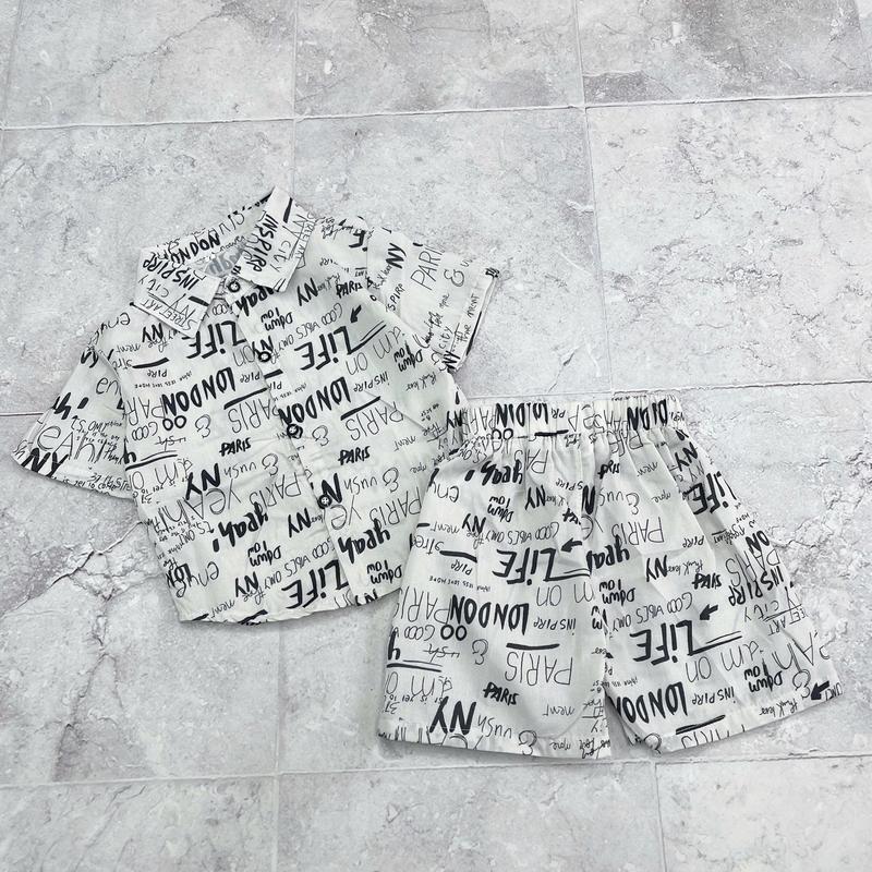 Bộ Quần Áo Cộc Tay In Họa TIết Chữ cho bé  từ 8-28kg[ Shop Linh kids 88 ]