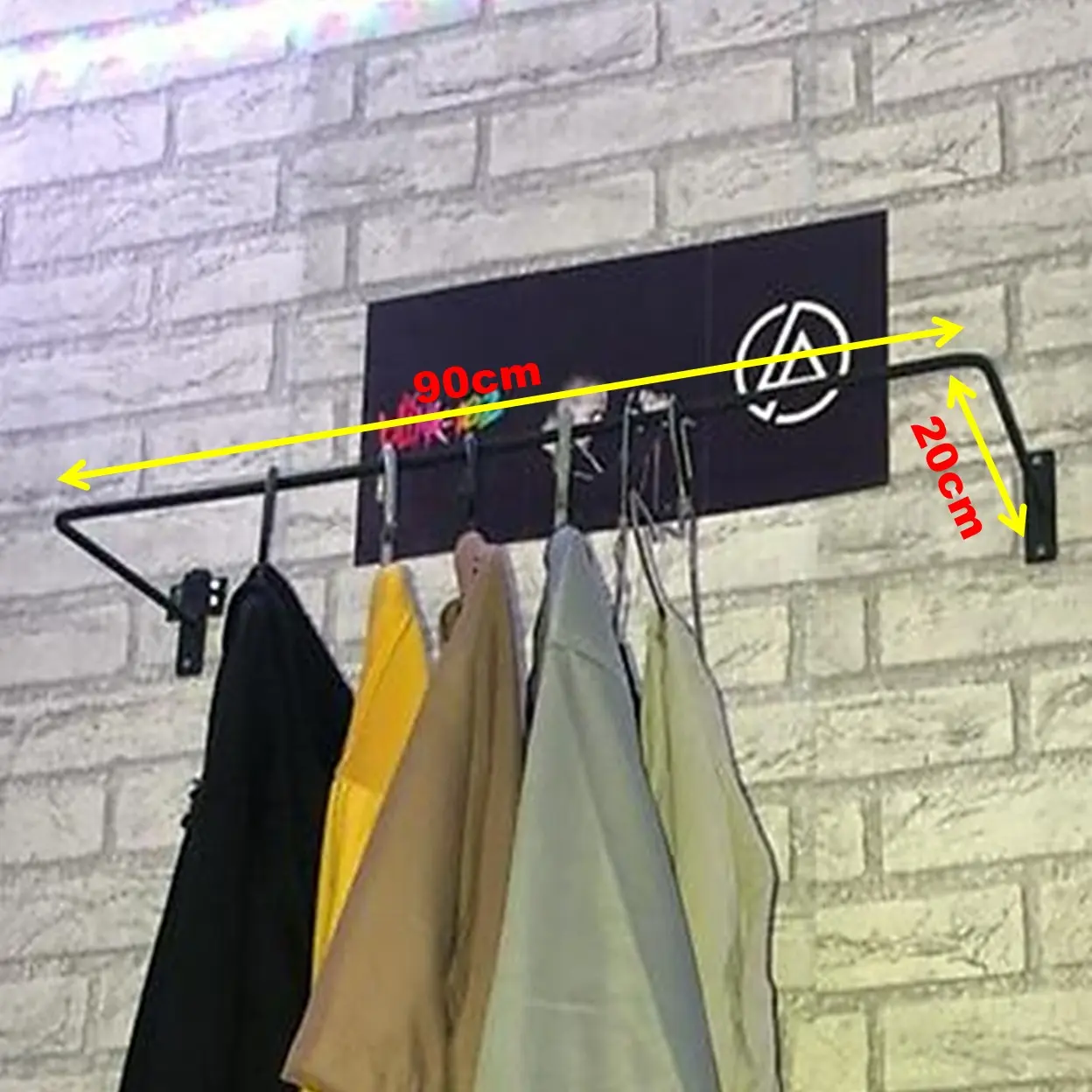 Rak Gantungan Baju 90cmx20cm - Gantungan Baju Dinding - Gantungan Baju Tempel Dinding - Gantungan Baju Besi - Tempat Gantungan Baju - Gantungan Tempel Dinding - Gantungan Baju Kamar Mandi - Castok Gantungan Baju - Gantungan Baju Dinding