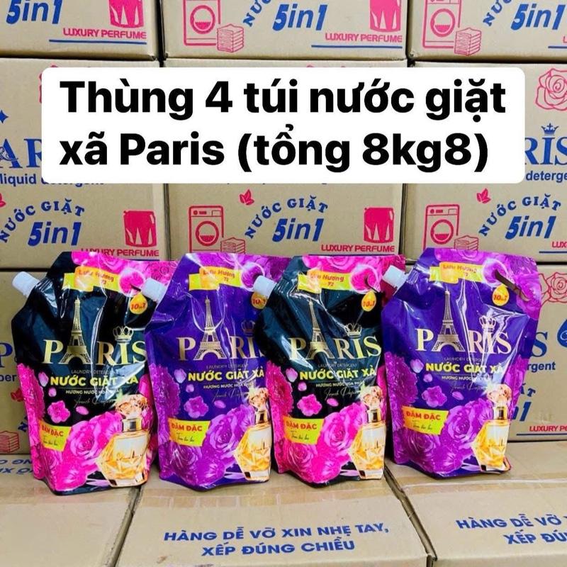 Thùng 4 Túi Nước Giặt Xã Paris tổng 8kg8 Giặt Sạch,Thơm Lâu Lưu Hương ,Đậm Đặc