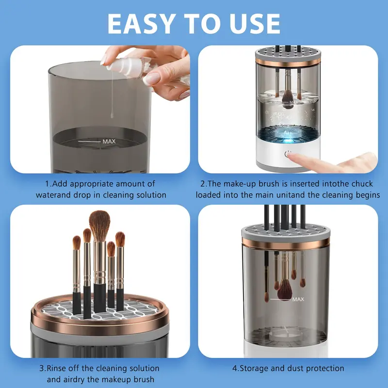 Portable Electric Makeup Brush Cleaner, Automatic USB Charging Brush Cleaner, Professional Makeup Tools for Women 2