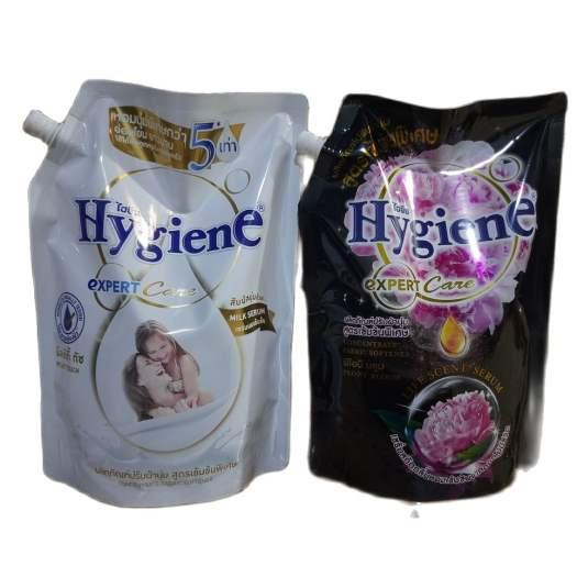  Hygiene ComBo 2 Túi Nước Xả Vải Thái Lan Đậm Đặc 1100ml & 1150ml - Hương Thơm Lâu Làm Mềm Vải Phù Hợp Da Thường Nhiều Lần Xả 