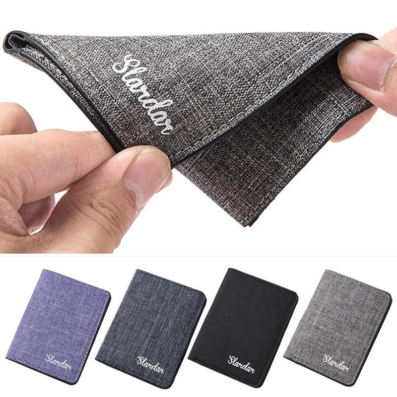 Product Introduction of Men's Short Wallet Thin Wallet Canvas Wallet Integrated Men's Small Card Simple Ultra-thin Q4R5 10