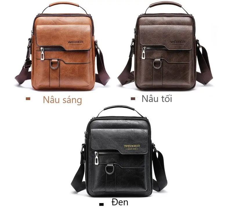 Túi da đeo vai thời trang cao cấp Weixier phong cách Hàn Quốc 8642 2